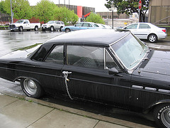 Padlocked car door