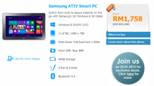 Celcom Packages for Samsung ATIV PC