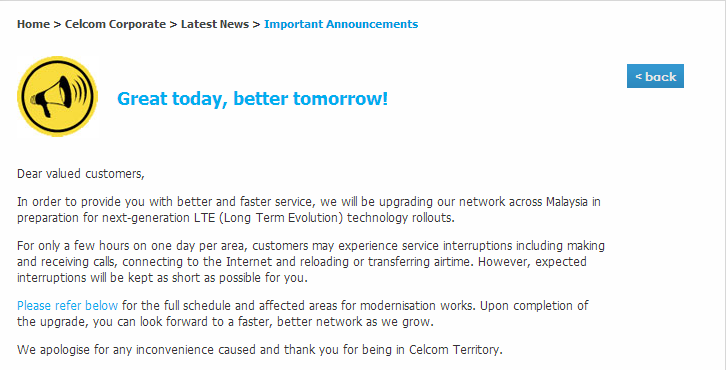 Celcom launching LTE in Malaysia