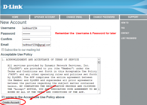 Dlink DDNS Registration Process