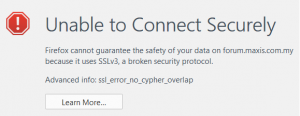 SSL V3 on maxis forum