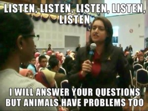Sharifah telling Bawani to Listen Listen Listen