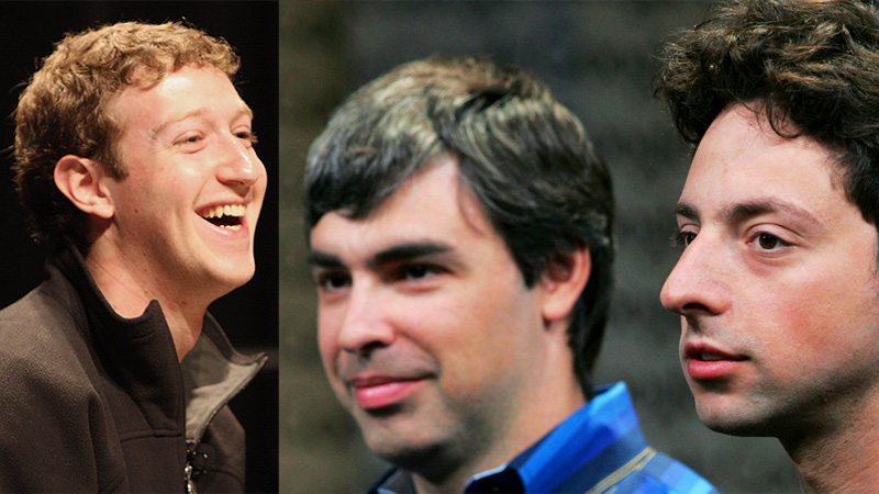 Mark Zuckerberg Larry Page Sergey Brin