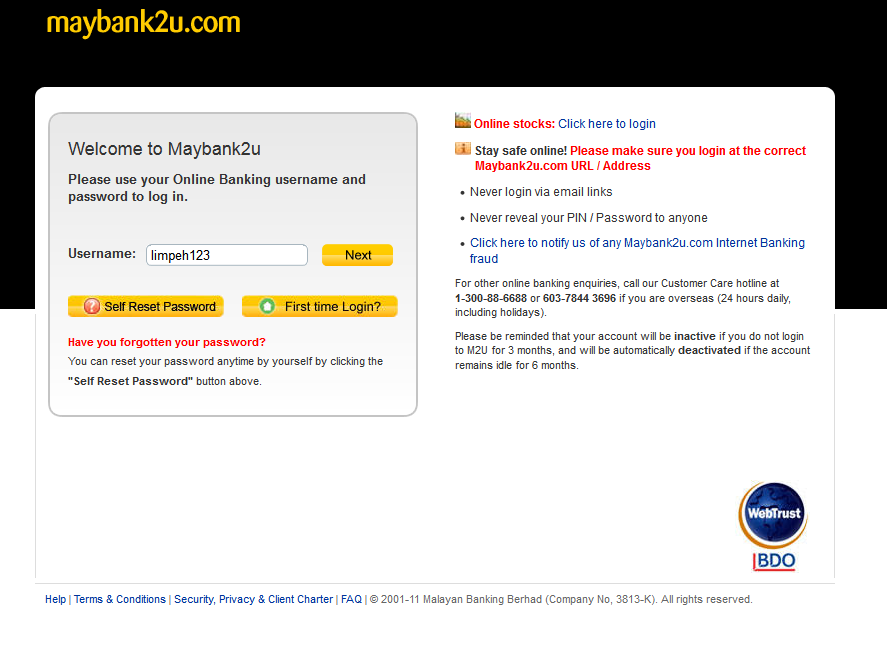 Maybank online banking